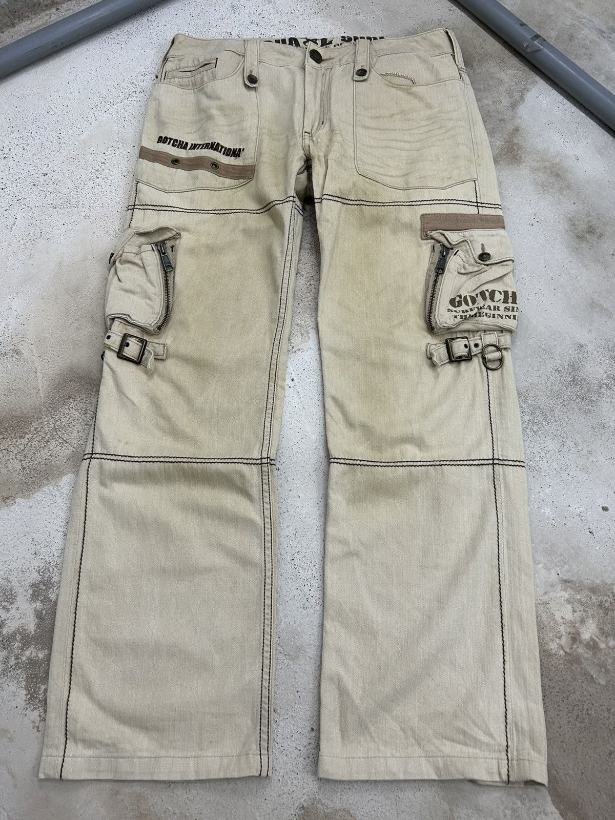 LGB ルグランブルー サルエル ベージュ size2archive y2k Le Grande Bleu (L.G.B.) LGB Equipment utility sweatpants | Grailed
