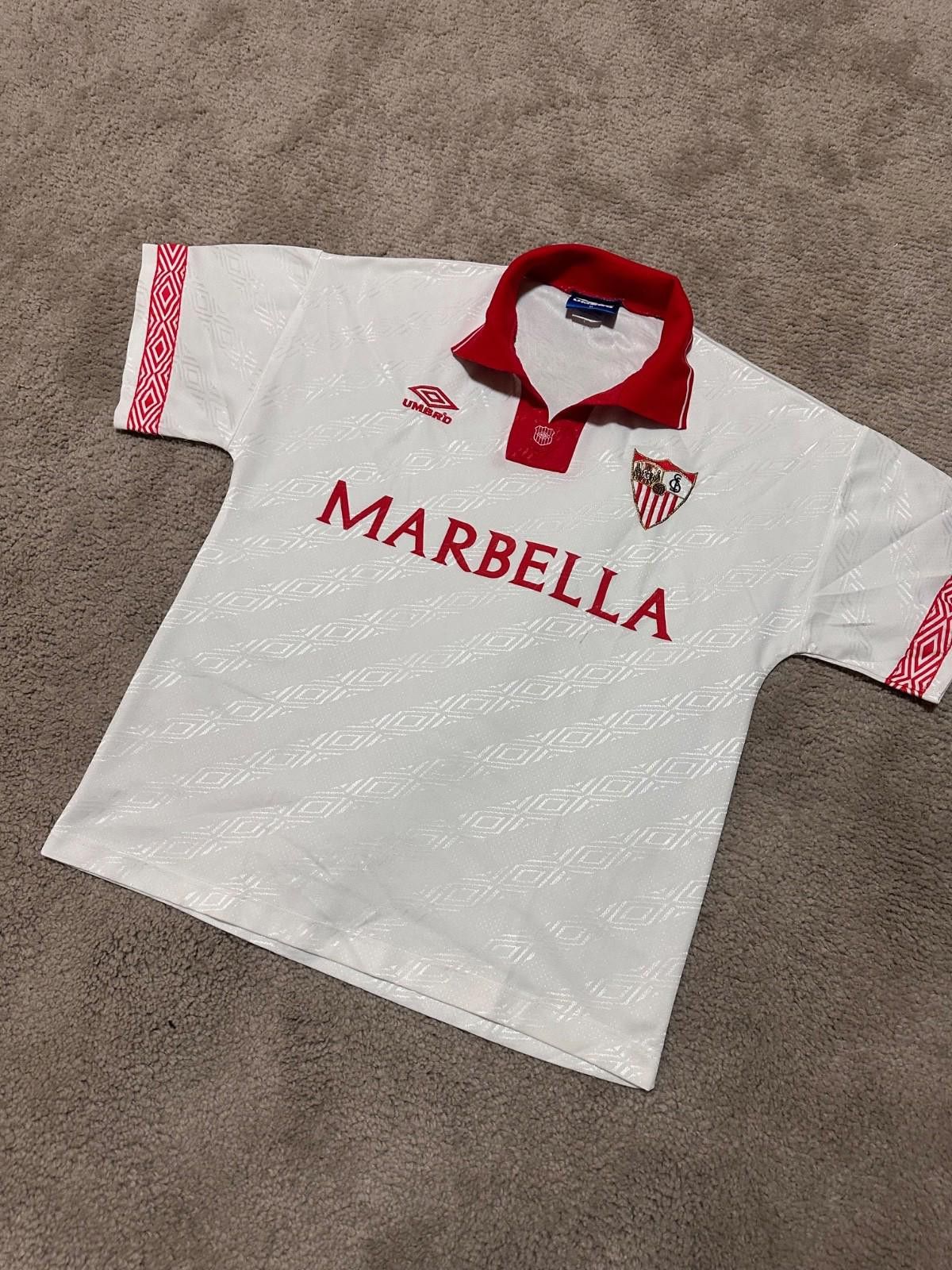 Vintage Umbro Sevilla FC Home 1994 95 Football Shirt Mens M