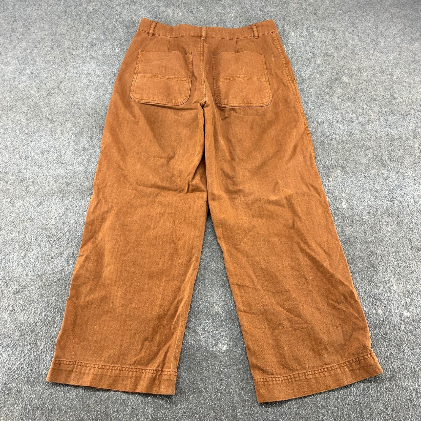 Free People Free People Pants Womens 6 Orange Rust Wide Leg Crop Herringbone Sunday Skies Size 28" / US 6 / IT 42 - 7 Thumbnail