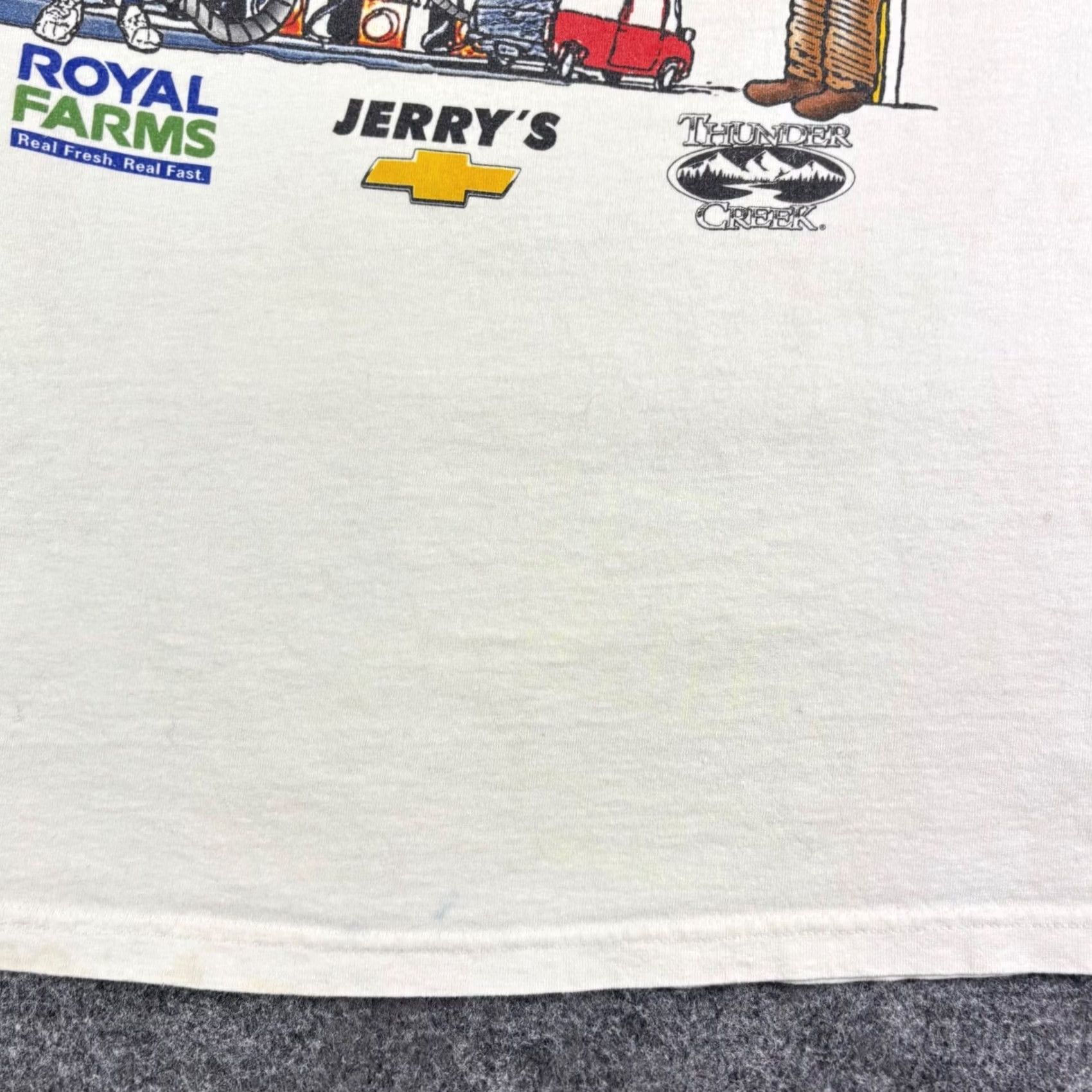 Vintage VINTAGE 98 Rock Baltimore Tanksgiving T-Shirt Mens XL White Radio Promo 97.9 FM Thunder Creek Graphic Tee Short Sleeve Men XL White 1990s Size US XL / EU 56 / 4 - 7 Thumbnail