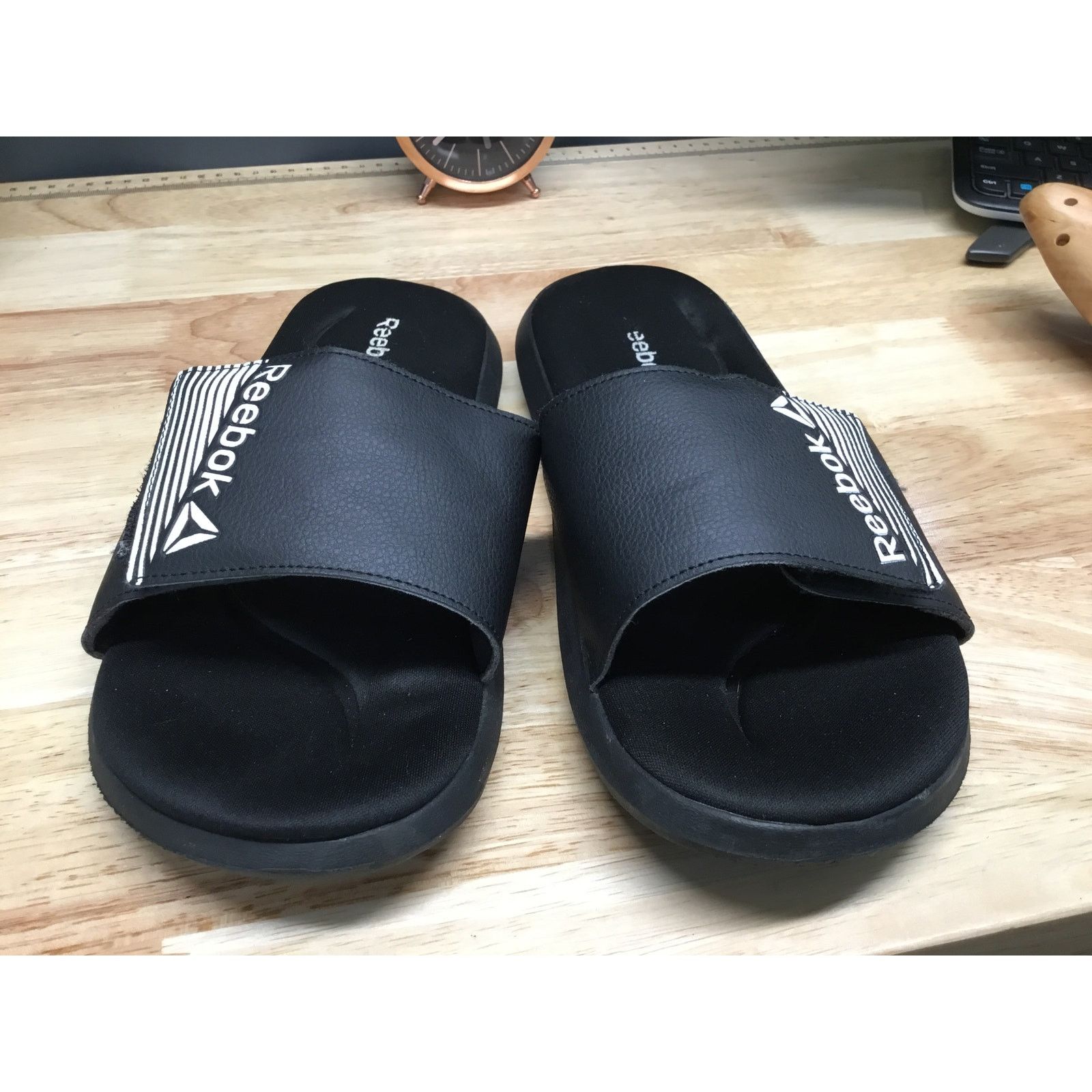 Reebok Reebok 35006WBH Sandals Women 9 Black Memory Foam Slippers Size US 9 / IT 39 - 1 Thumbnail