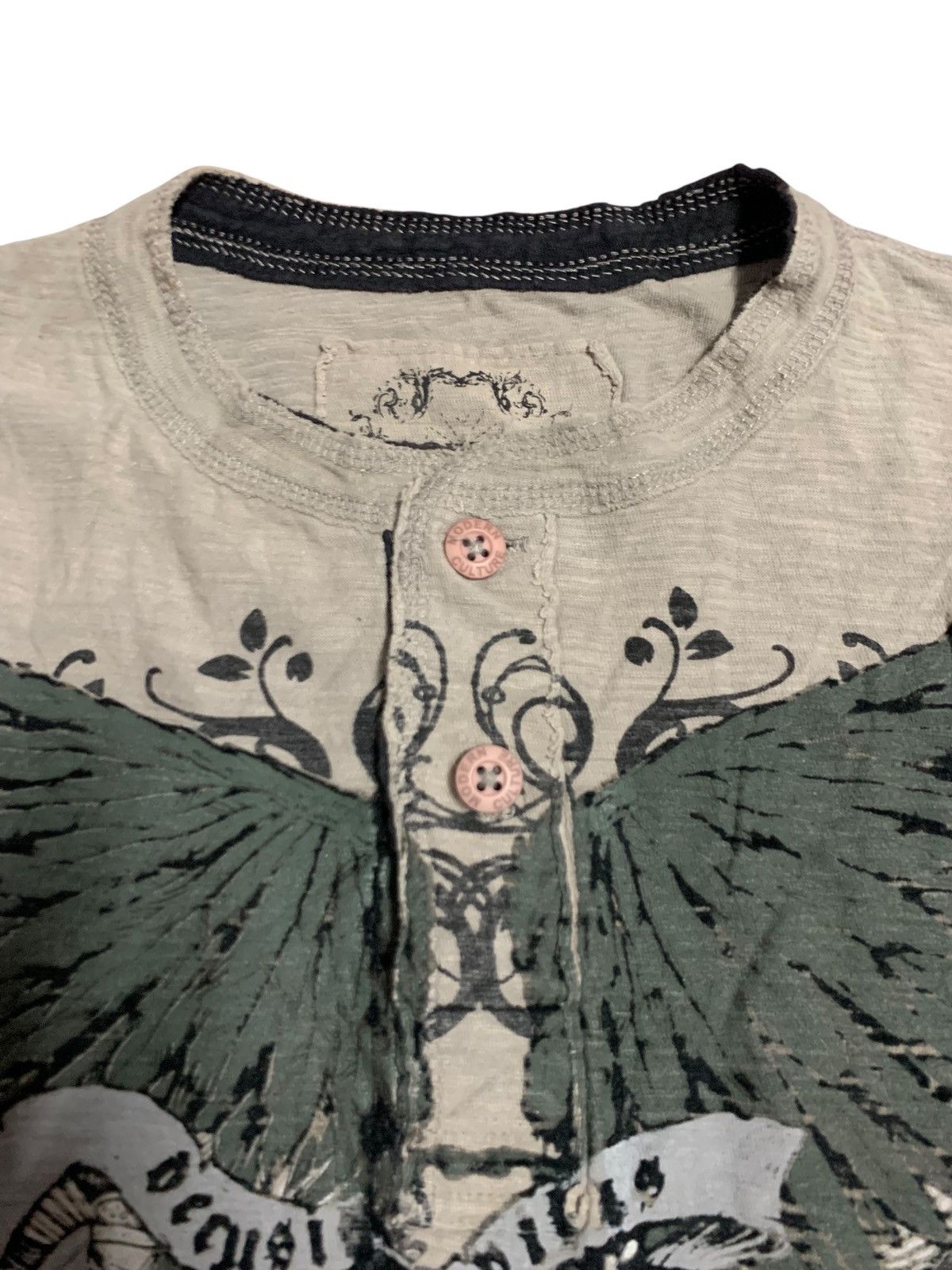 If Six Was Nine Modern Culture Grey Henley Tshirt Size US XL / EU 56 / 4 - 7 Thumbnail