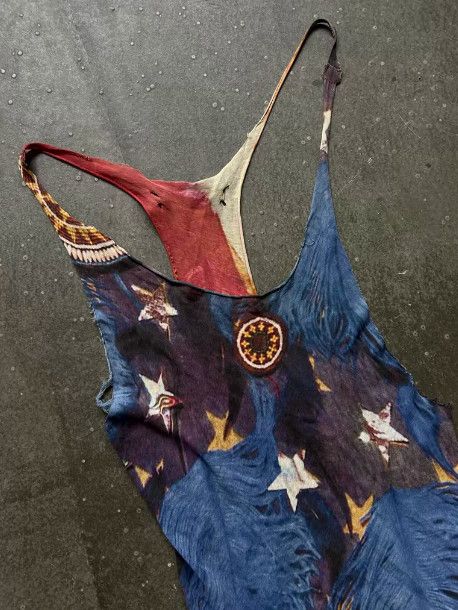 If Six Was Nine IF SIX WAS NINE U.S. Flag Asymmetric Camisole Dress Size ONE SIZE - 3 Thumbnail