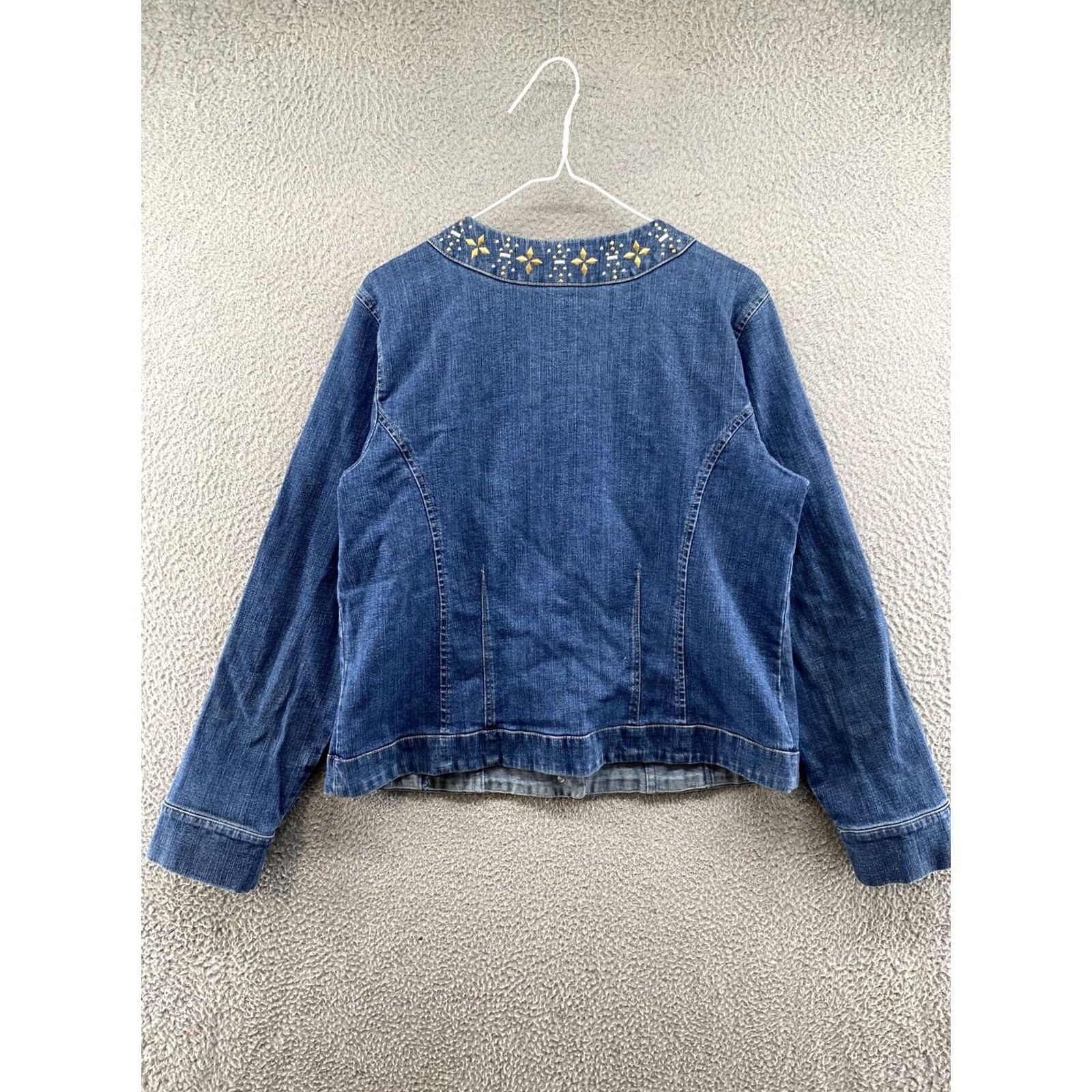JM Collection JM Collection Denim Jacket Button Up Women’s Size 12 Blue Cotton Blend Casual Womens Jacket Denim Shirt Style Pockets Vintage No Size 34" / US 12 / IT 48 - 7 Thumbnail