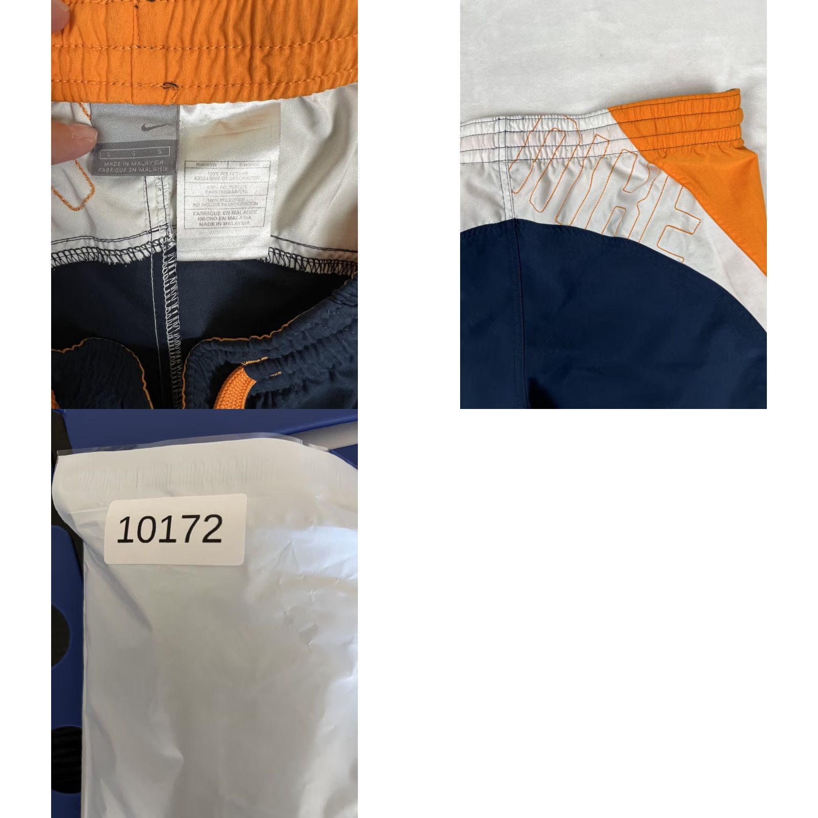 Nike VINTAGE Nike Swim Board Trunks L Men Blue Orange Y2K Surf Beach 90s Athleisure Trunks Mens Size US 33 - 8 Thumbnail