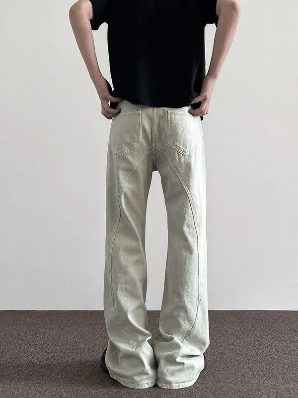 VIBE White Stacked Denim Jeans, Flared Baggy Jeans Size US 28 / EU 44 - 5 Thumbnail