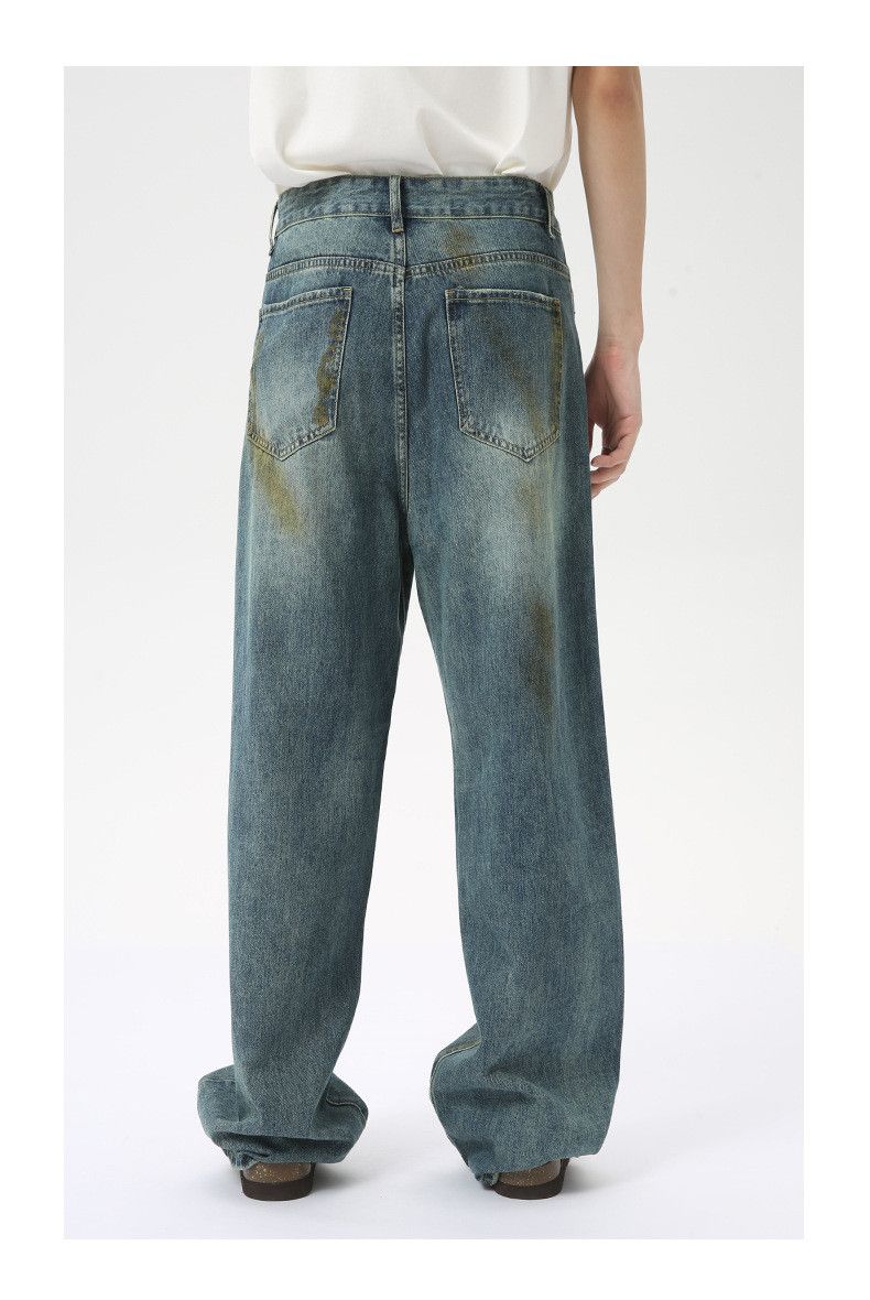 Jean Men's vintage washed distressed straight leg jeans Size US 32 / EU 48 - 5 Thumbnail