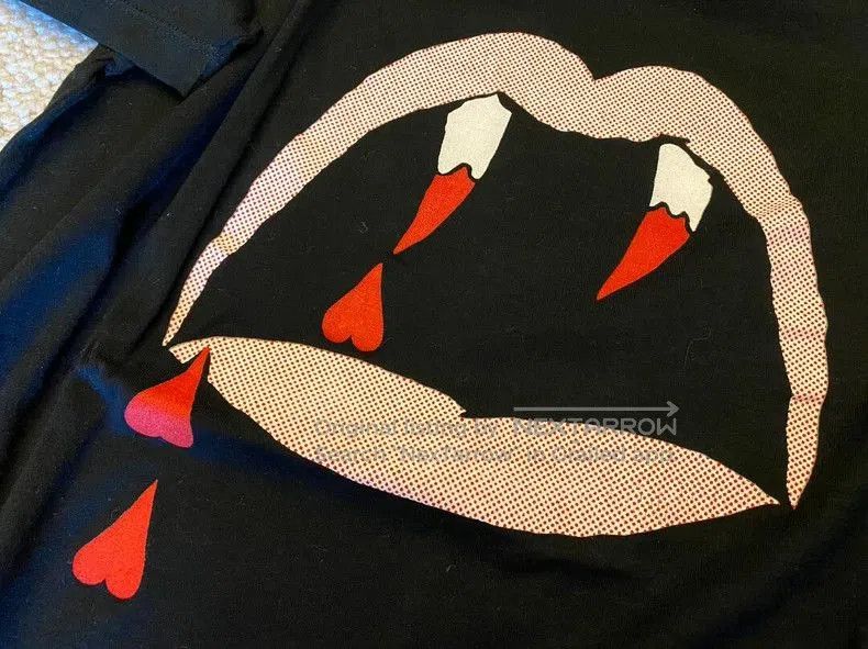 Saint Laurent Paris SLP Blood Tooth Print Black T. Size US XS / EU 42 / 0 - 2 Thumbnail