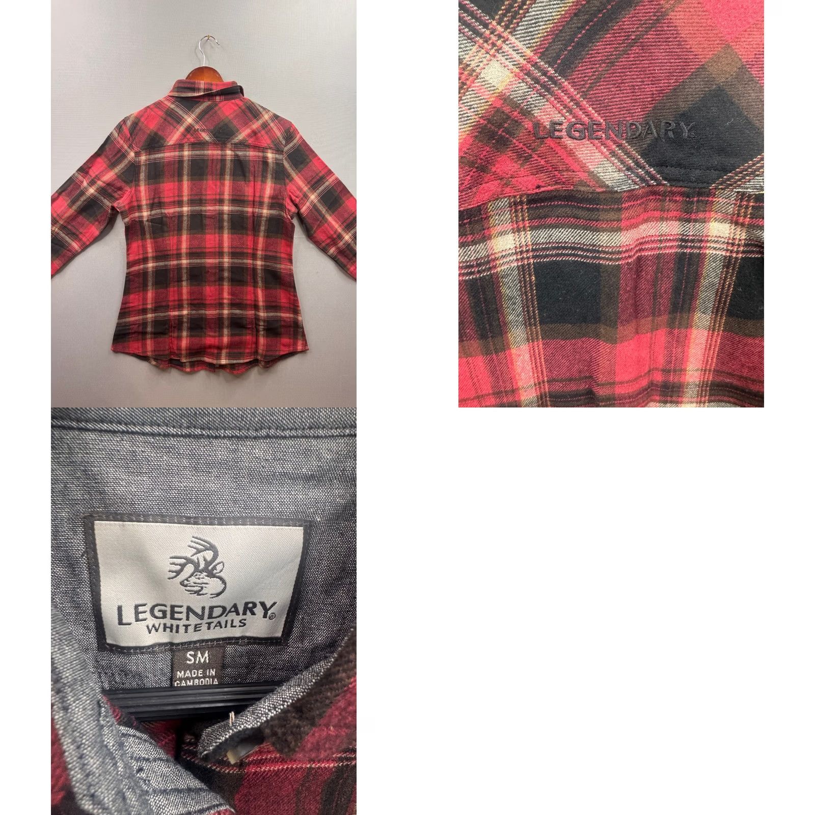 Vintage Legendary Whitetails Flannel Shirt Mens Red Black Plaid Button Down Small Size US S / EU 44-46 / 1 - 8 Thumbnail
