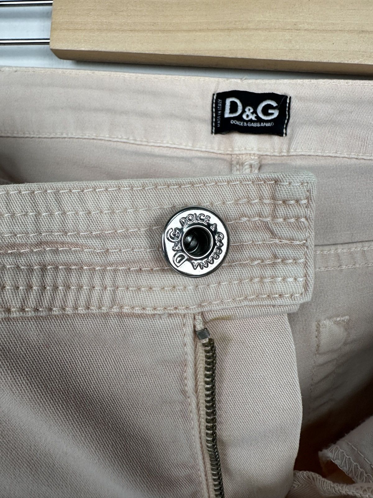 Dolce & Gabbana DOLCE & GABBANA Jeans Light Pink Flared Belted Pants size 26 Size 26" / US 2 / IT 38 - 12 Thumbnail