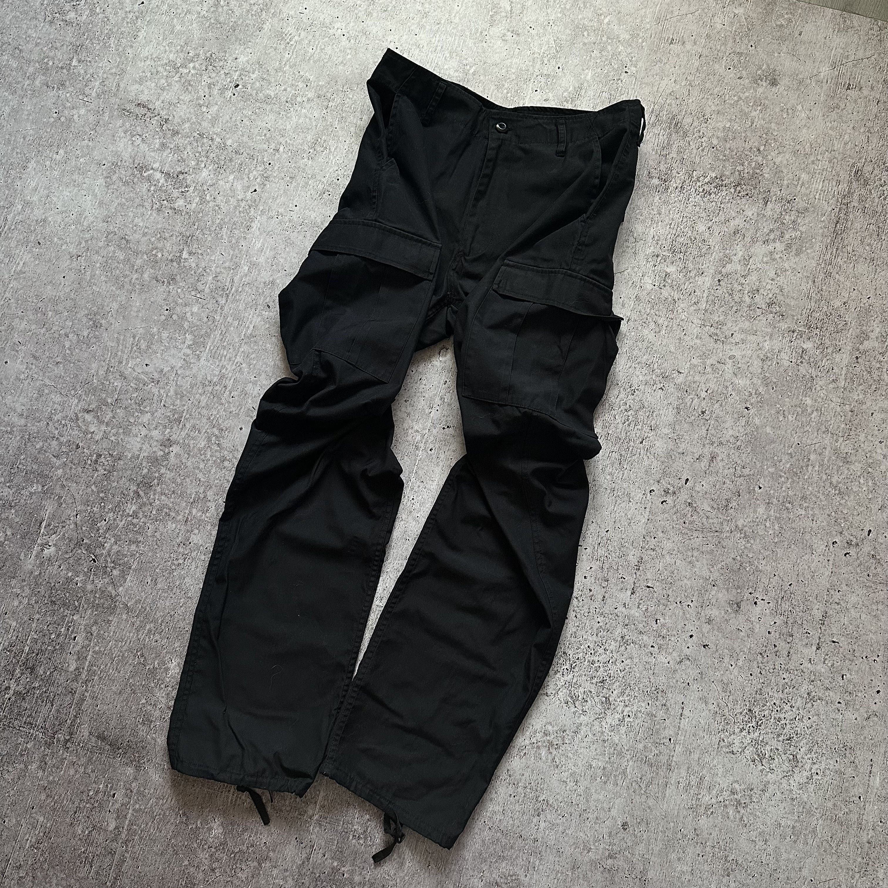 Pre-owned Avant Garde Fostex Garments Trousers Combat Straight Cargo Denim Pants In Black