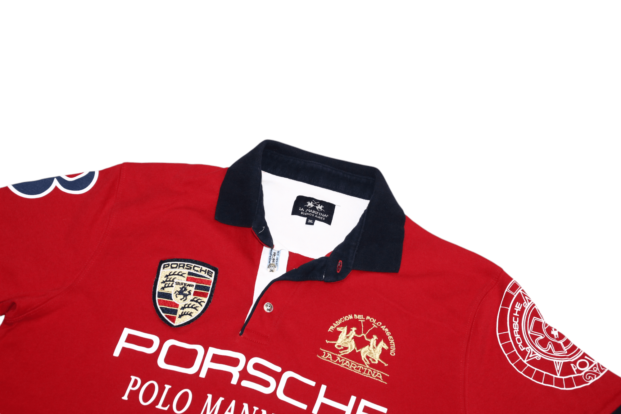 La Martina × Porsche Design VTG La Martina x Porsche Polo Team Big Logo Polo Shirt Size US XL / EU 56 / 4 - 6 Thumbnail