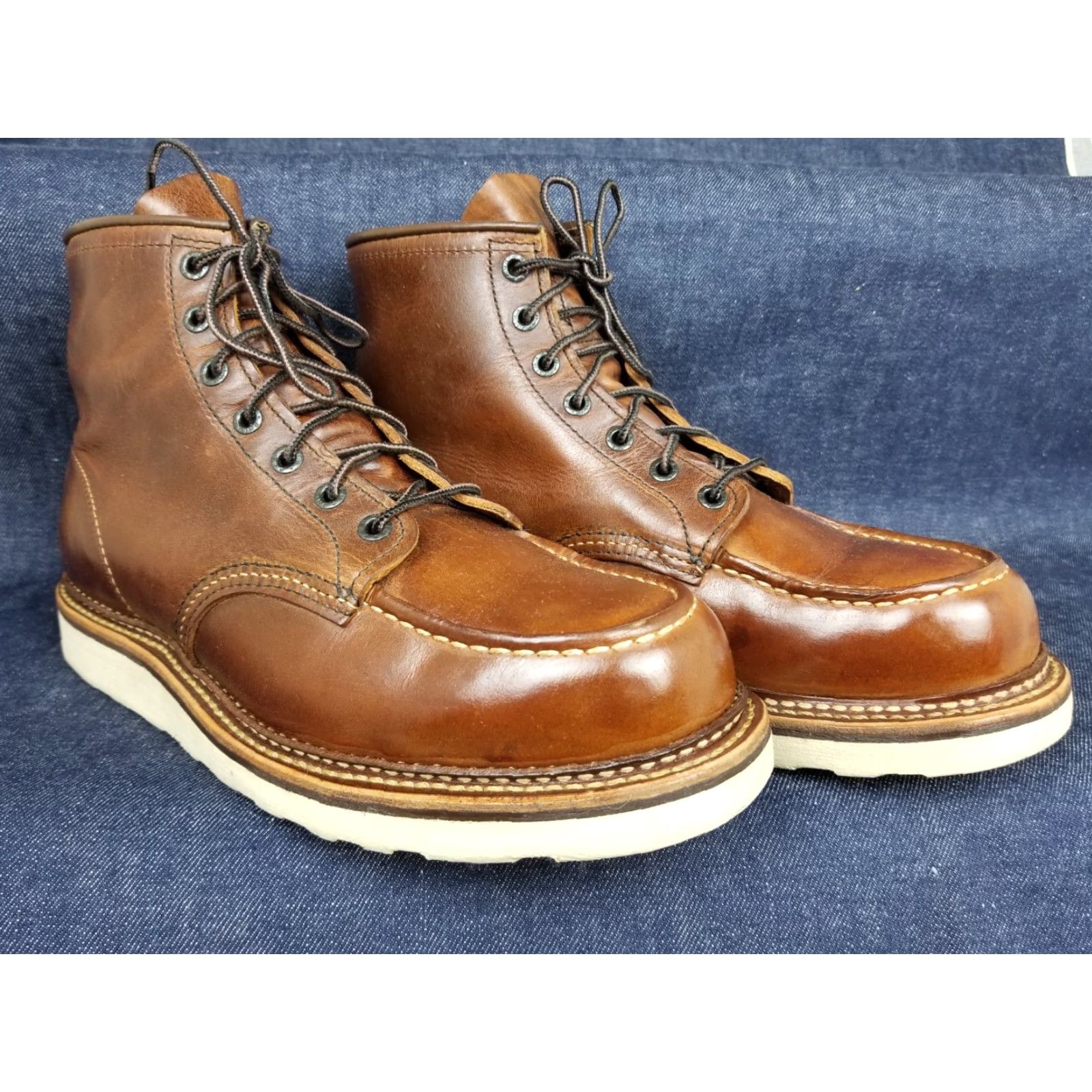 Vintage VINTAGE Red Wing Shoes 1907 Heritage Brown Leather Cream Sole Work Boots SZ 9.5 D Mens Boots Brown Leather 1907 Heritage 1907 Boots Size US 10 / EU 43 - 6 Thumbnail