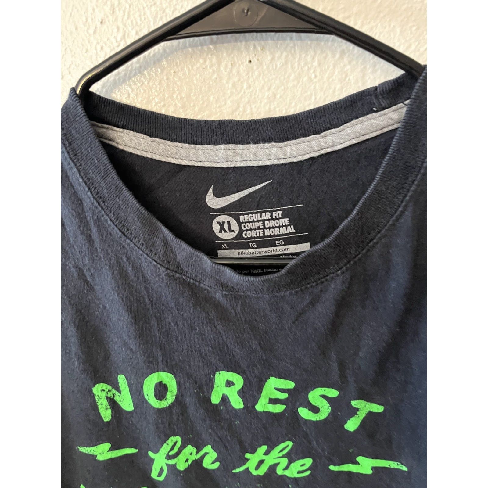 Nike Nike T-Shirt - Black - XL - Regular Cut - "No Rest For The Wickedly Fast" - Men - T-Shirt - Short Sleeve - Basic Tee - Multi-Color - Nike Size US XL / EU 56 / 4 - 2 Thumbnail