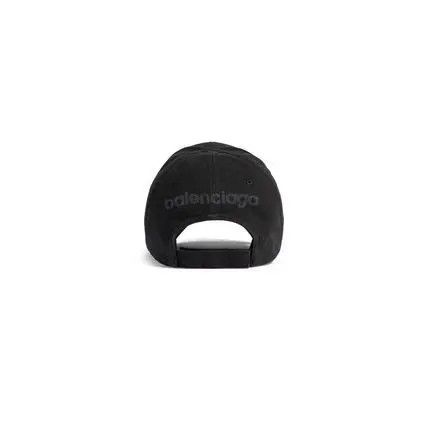 Balenciaga o1srvl11e0426 Size: M / 3B Stencil Hat / Cap in Black Size ONE SIZE - 3 Thumbnail
