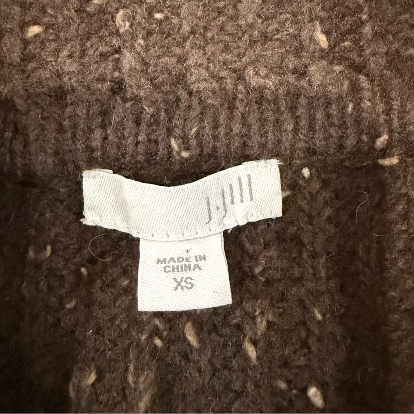 J. Jill J. Jill Wool Blend Speckled Cardigan Sweater Womens XS Brown Size XS / US 0-2 / IT 36-38 - 6 Thumbnail