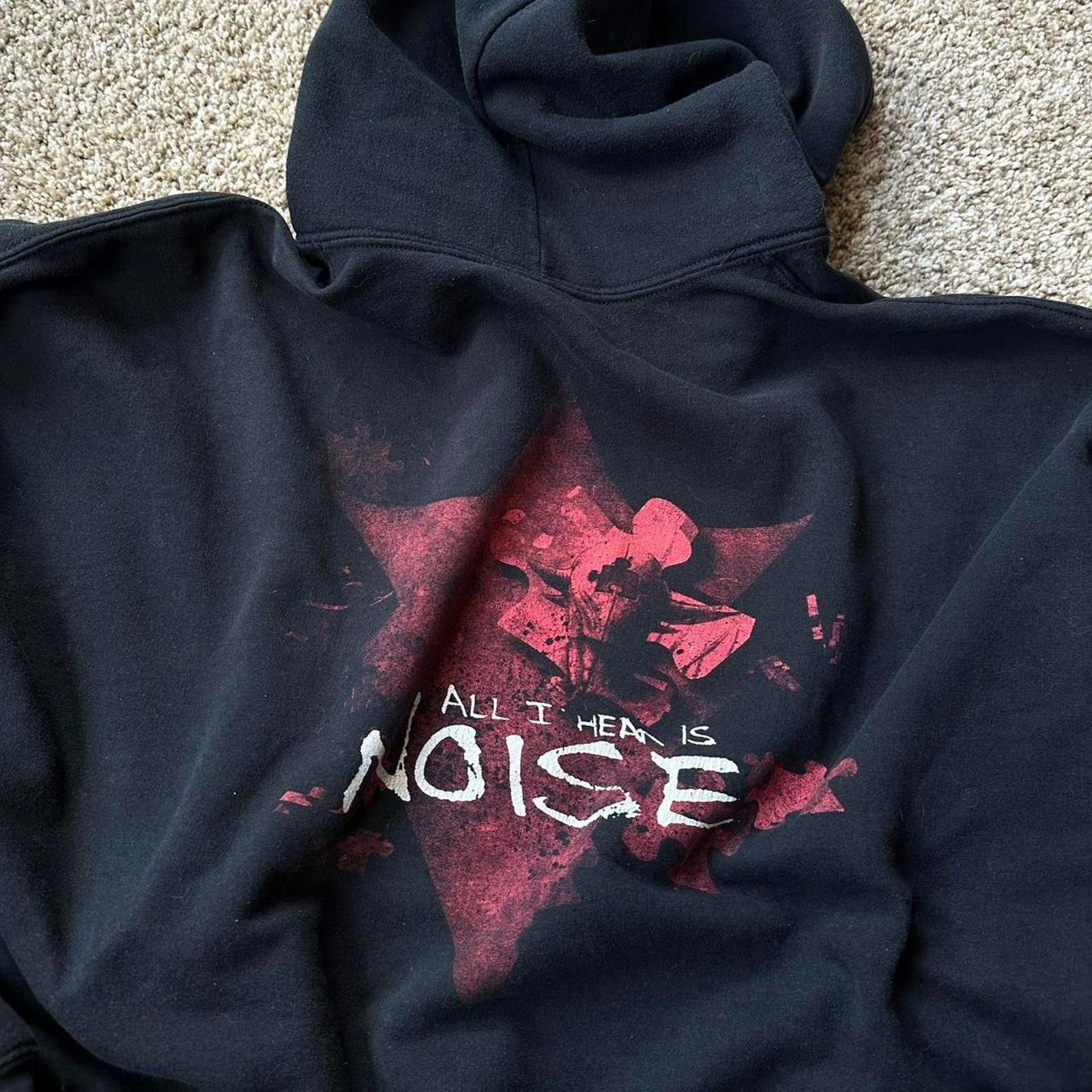 Band Tees × Vintage Vintage Y2K Black Rock In Flames Band Hoodie Sweatshirt Size US XXL / EU 58 / 5 - 5 Thumbnail