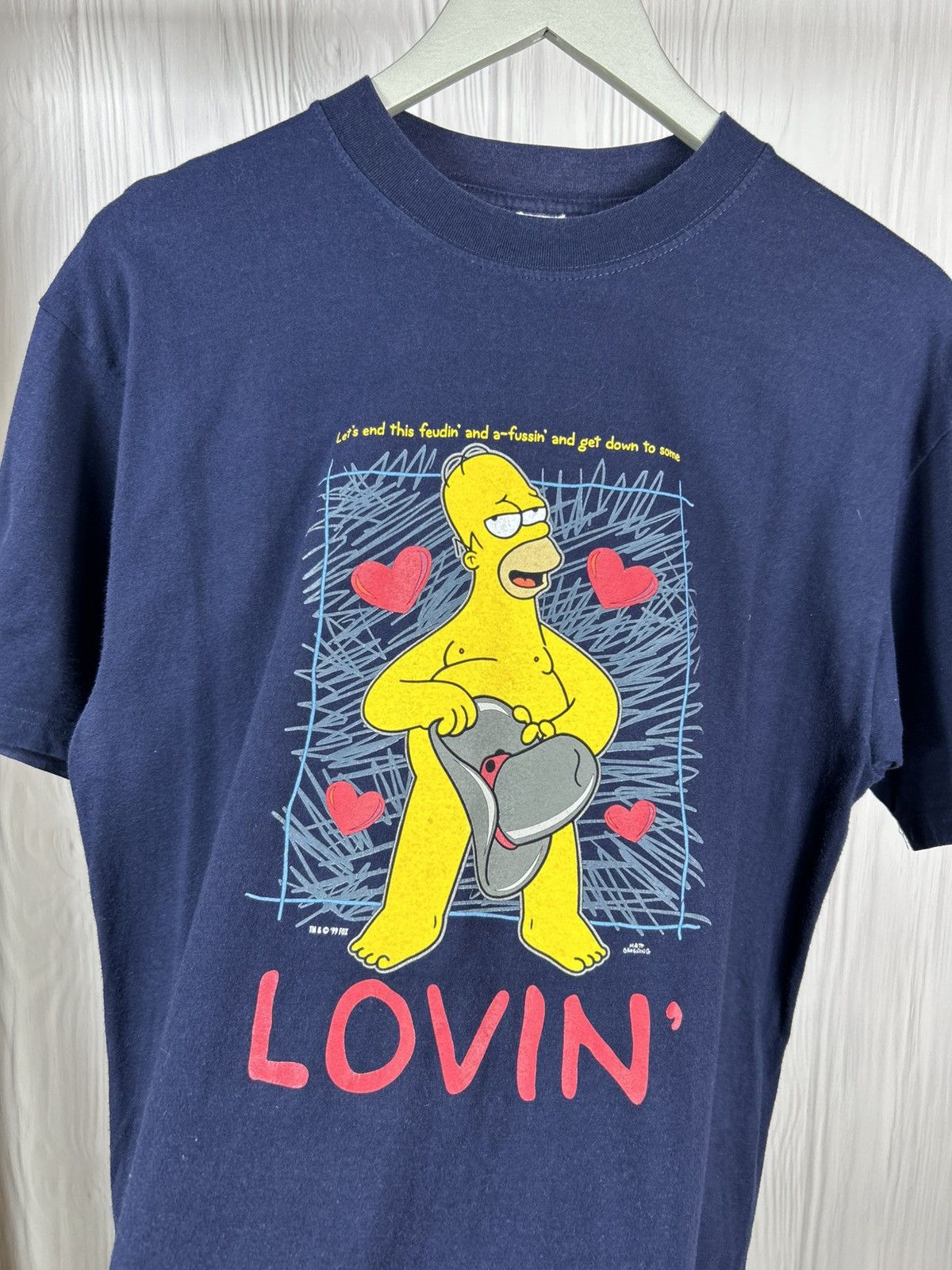 Vintage Vintage 1999 The Simpsons Homer Lovin T-Shirt Lets End … Size US M / EU 48-50 / 2 - 4 Thumbnail