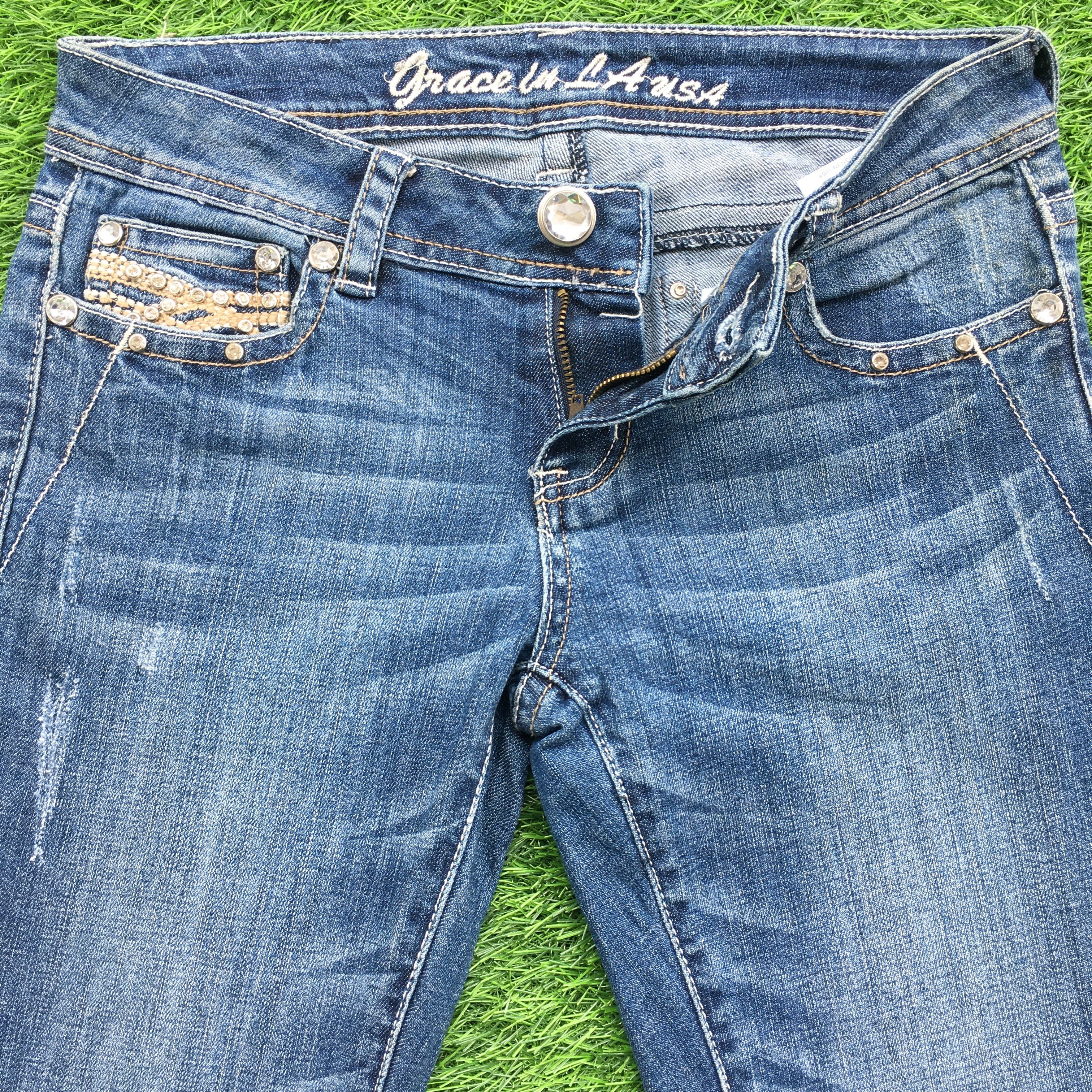 Grace in LA × Jean low-rise embellished embroidered signature boot jeans D-976 Size 26" / US 2 / IT 38 - 3 Thumbnail