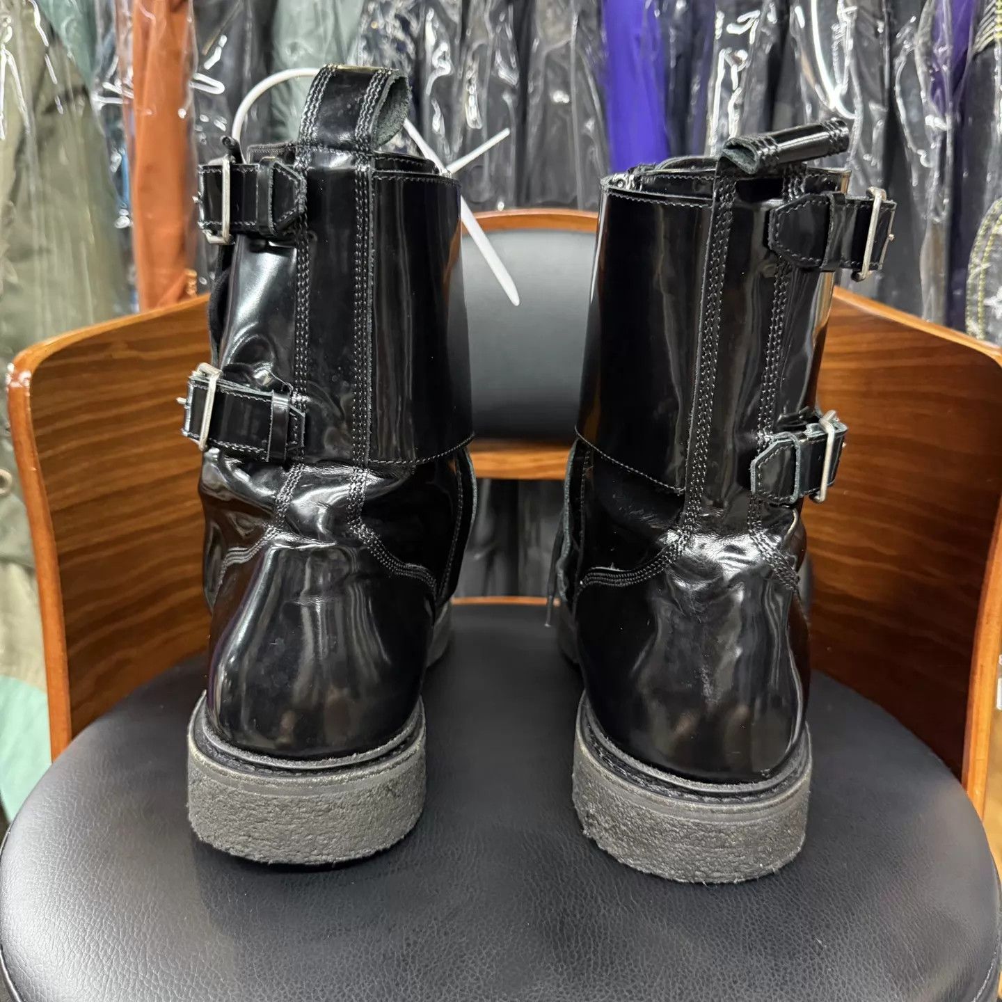 Balmain Balmain x H&M Limited Black Patent Leather Boots Size US 12 / EU 45 - 3 Thumbnail