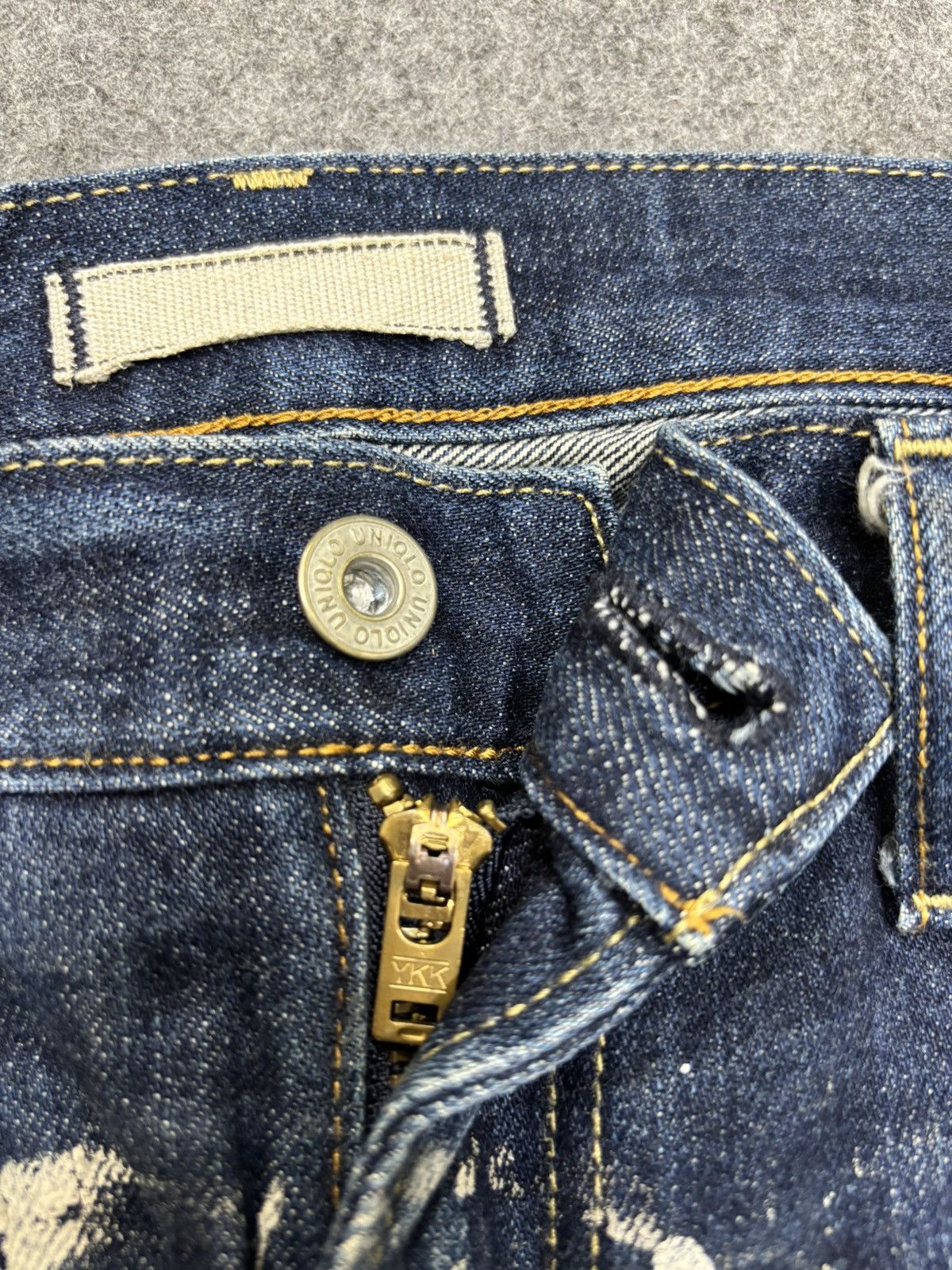 Japanese Brand 💥ART💥Uniqlo Japan Heavy Paint Splatter Selvedge Denim F673 Size US 34 / EU 50 - 12 Thumbnail