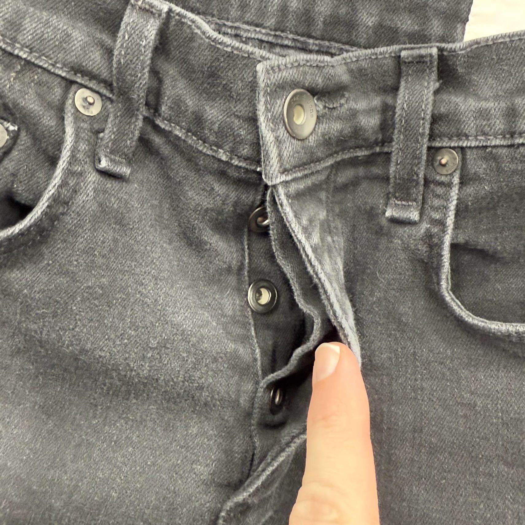 Rag & Bone rag & bone Jeans Mens 30 Black Slim Straight Leg Button Fly M121 Straight Jeans Size US 30 / EU 46 - 6 Thumbnail