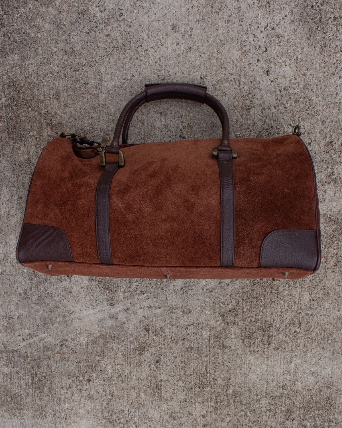 image of Vintage Marlboro Leather/suede Duffel Bag in Brown, Men's