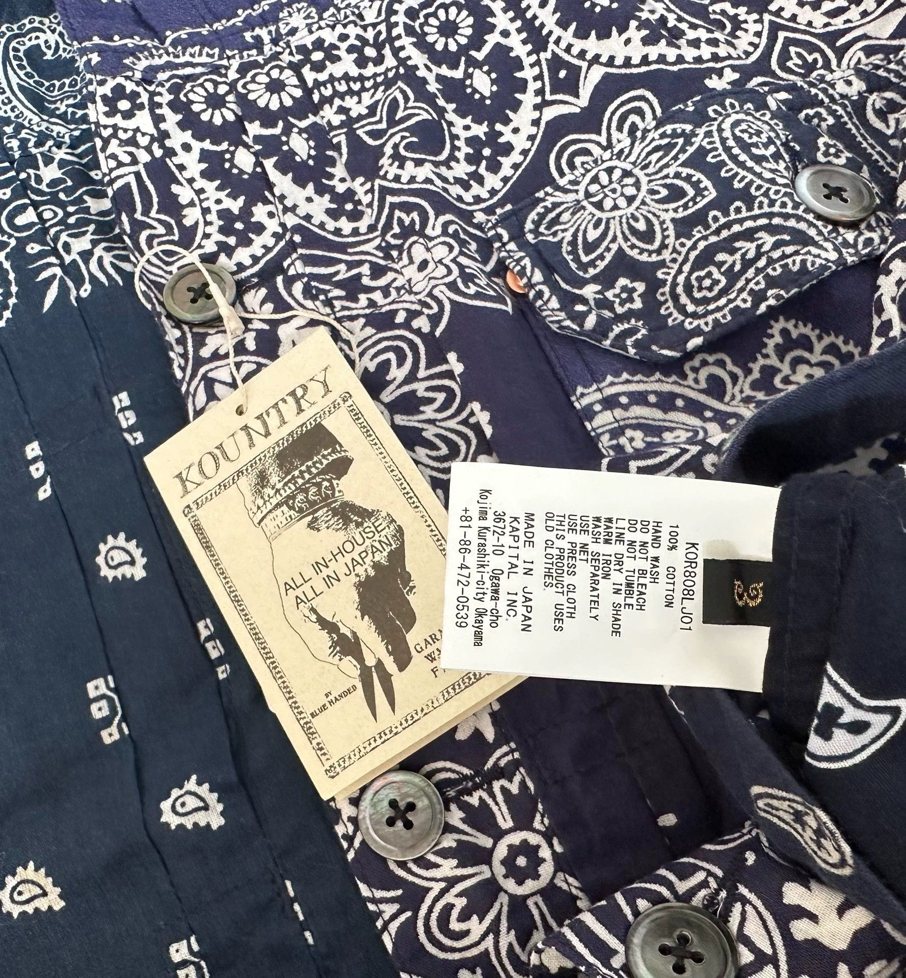 Kapital KAPITAL KOUNTRY Vintage Bandana Shacket 3 Navy NWT Size US L / EU 52-54 / 3 - 3 Thumbnail