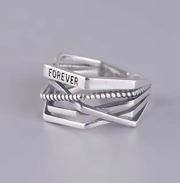 Other 925 Sterling Silver vintage Geometric Ring Size ONE SIZE - 1 Thumbnail