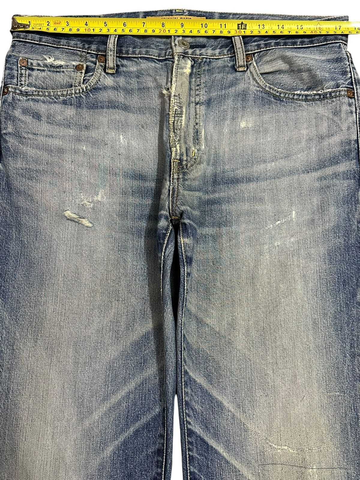 Japanese Brand Vintage Japanese Uniqlo Blue Wash Distress Style Loose Jeans Size US 34 / EU 50 - 11 Thumbnail