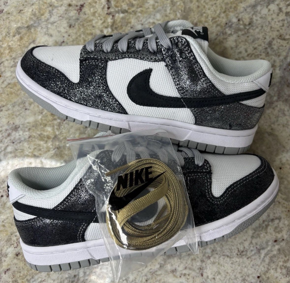 Nike Size 6W/4.5M-NEW Nike Dunk Low Golden Gals Metallic Silver Size US 6 / IT 36 - 9 Thumbnail