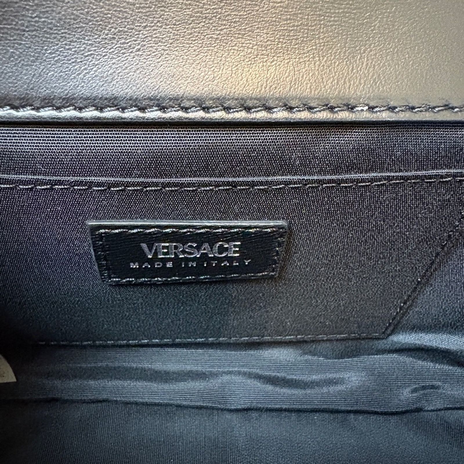 Versace Versace Black Quilted Lambskin Leather Shoulder Bag Size ONE SIZE - 8 Thumbnail