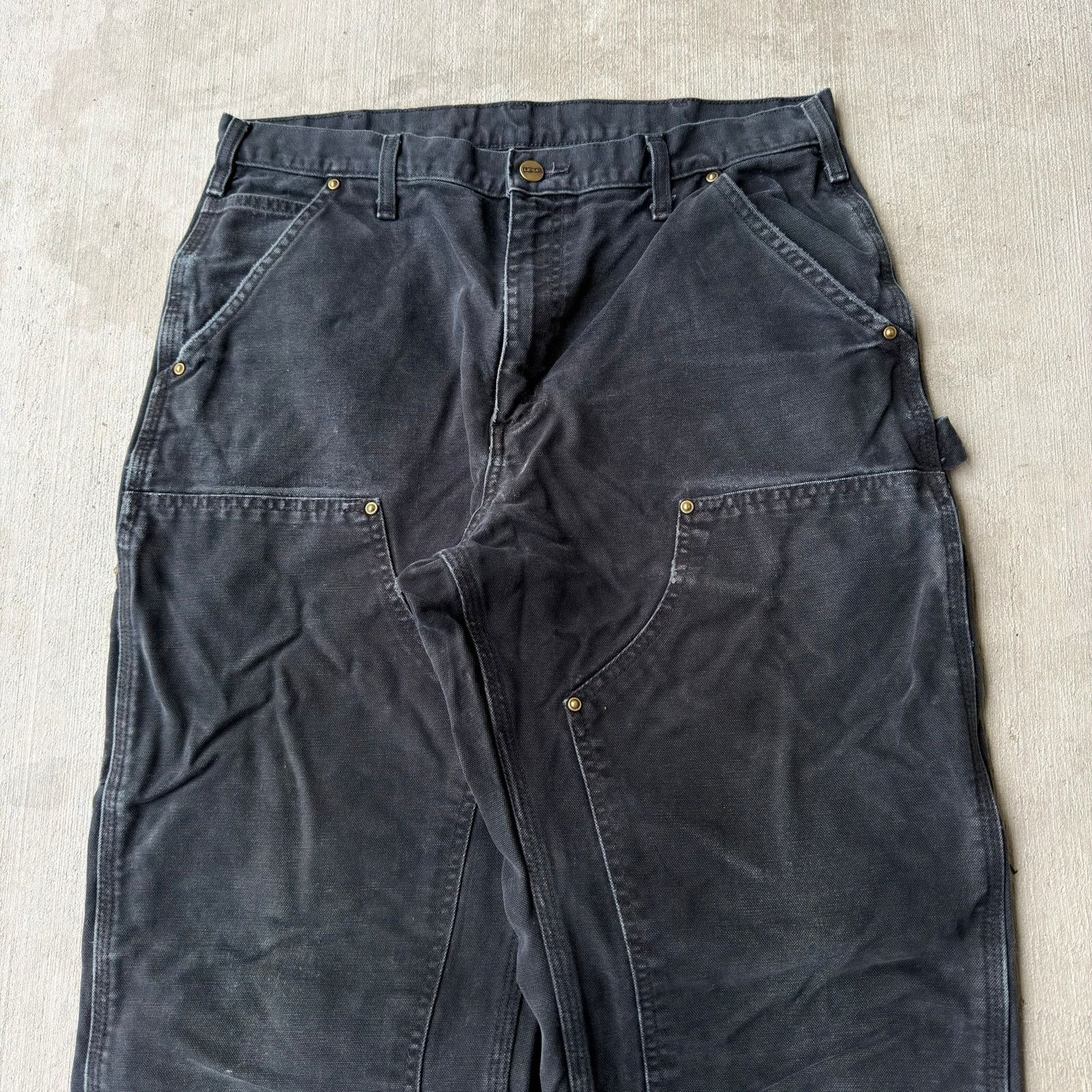 Carhartt × Vintage Carhartt black double knee work wear carpenter pants Size US 33 - 2 Thumbnail