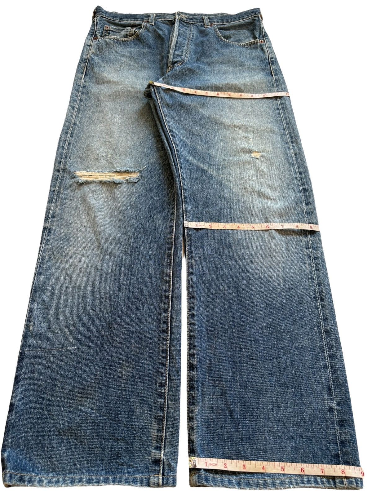Levi's Vintage 90s Levis 503B Selvedge Mud Wash Distress Baggy Jean Size US 32 / EU 48 - 12 Thumbnail