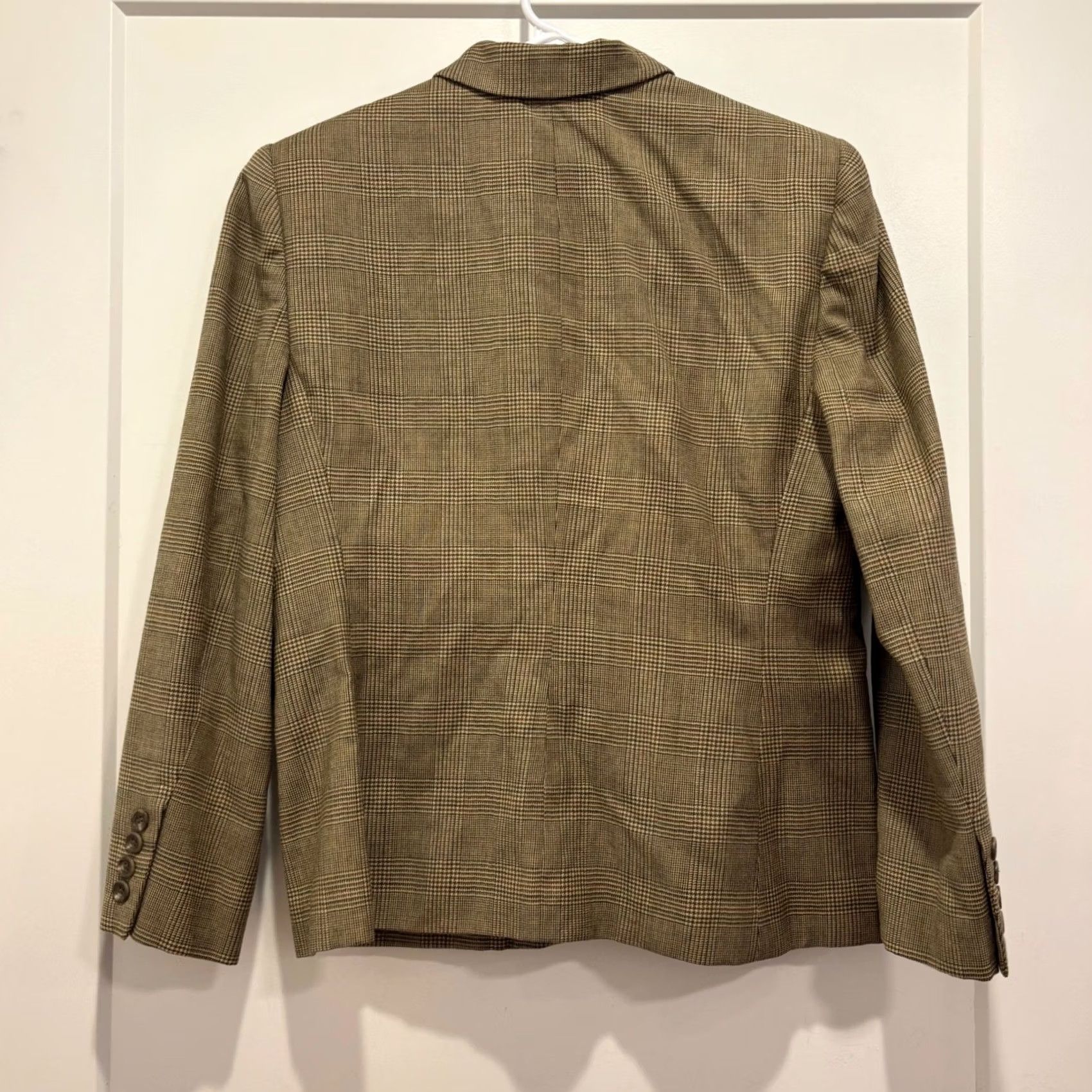 Ralph Lauren Lauren Ralph Lauren Blazer Jacket Petite Brown Glen Plaid 4-Button Notch Long Sleeve 12P Women Size XL / US 12-14 / IT 48-50 - 4 Thumbnail