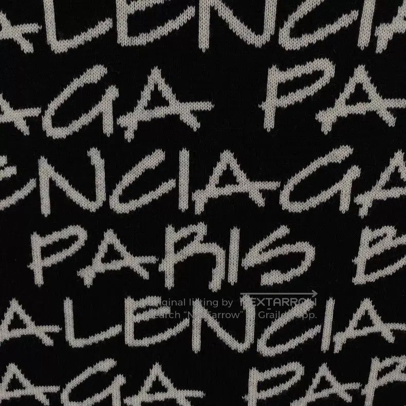 Balenciaga Balenciaga Black and white barrage lettering knitted sweat Size US L / EU 52-54 / 3 - 6 Thumbnail
