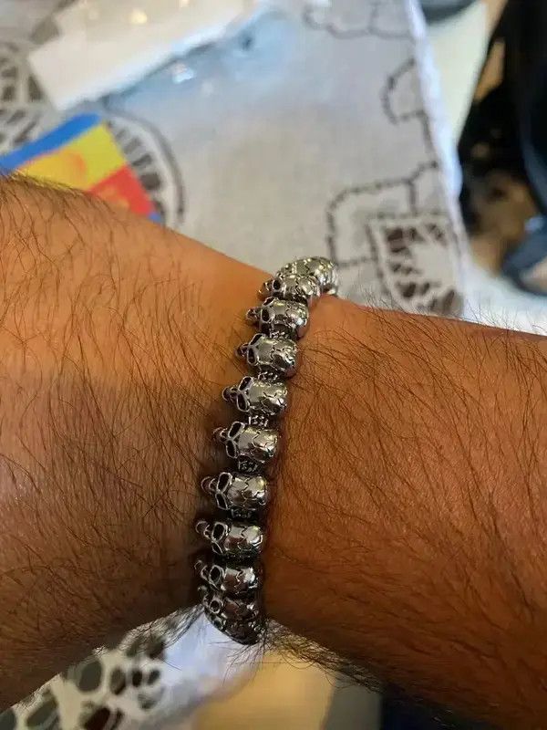 Jewelry x Skulls Hand Punk Bracelet in Silver, Men's