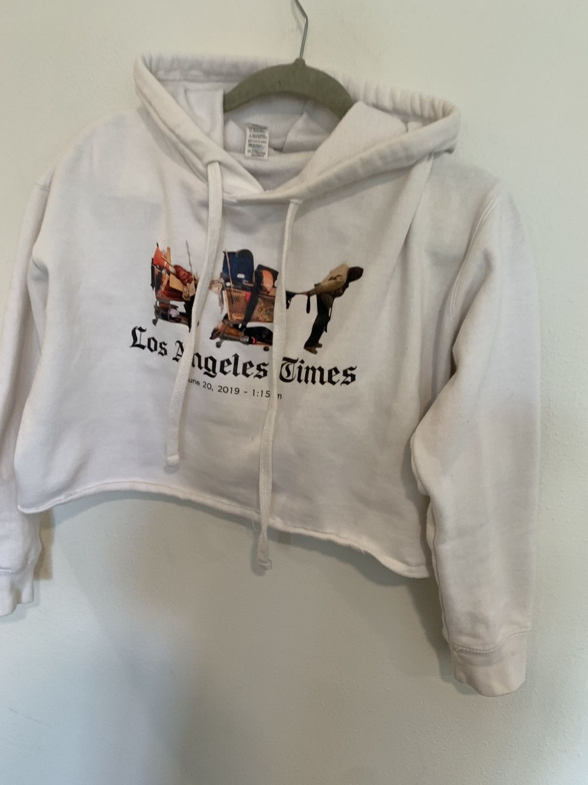Los Angeles Apparel Los Angeles times White cropped hoodie Size S / US 4 / IT 40 - 2 Thumbnail