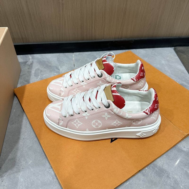 Louis Vuitton Louis Vuitton Stylish Pink Leather Sneakers - Size US 6.5 / EU 39-40 - 1 Thumbnail