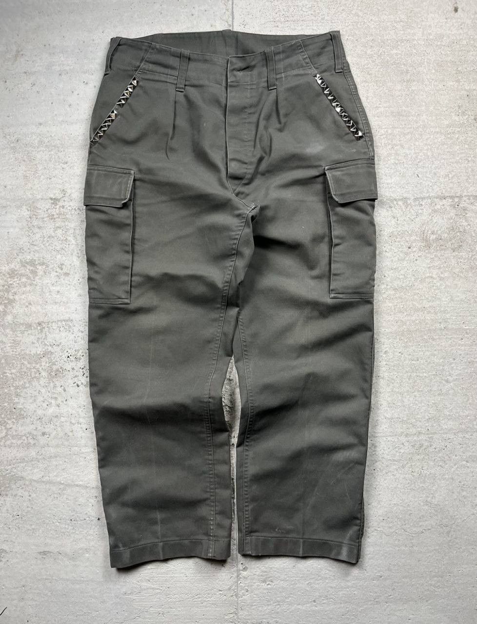 Vintage Vintage Military Olive Studded Cargo Pants Size US 33 - 1 Thumbnail