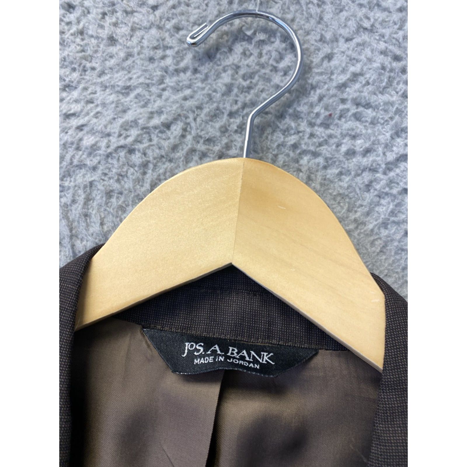 Jos. A. Bank VINTAGE Jos. A. Bank Men's Wool Blazer 40R Brown Single-Breasted Two-Button Sport Coat Jacket Size 40R - 3 Thumbnail