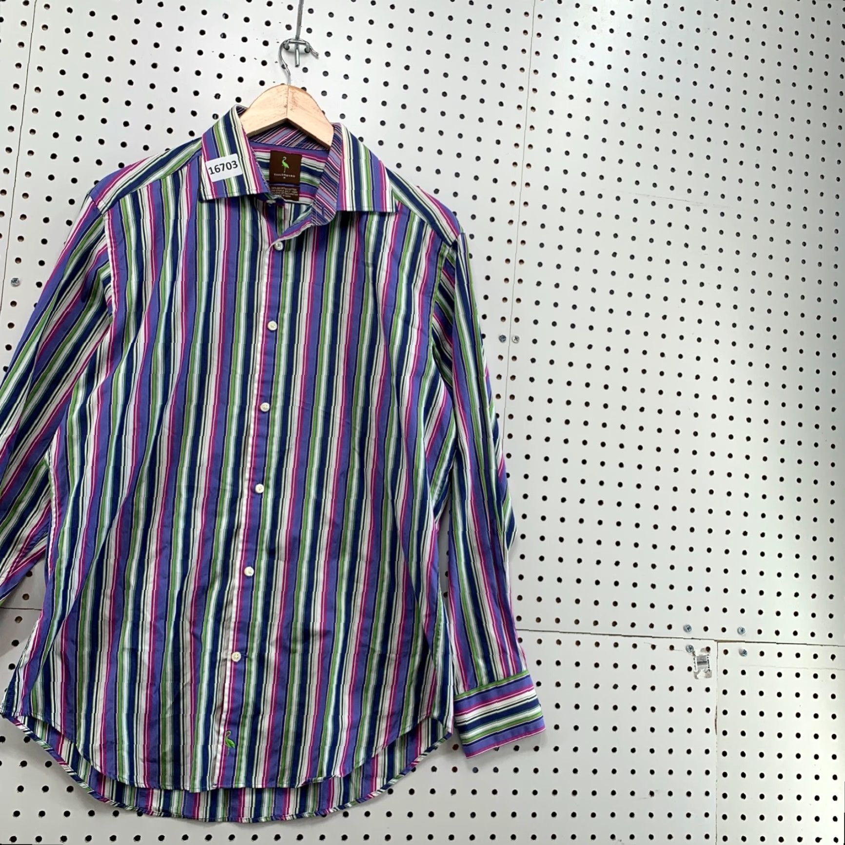 Tailorbyrd VINTAGE Tailorbyrd Shirt Mens M 100% Egyptian Cotton Purple Striped Long Sleeve Button-Up Adult Medium Purple Striped Mens Size US M / EU 48-50 / 2 - 4 Thumbnail