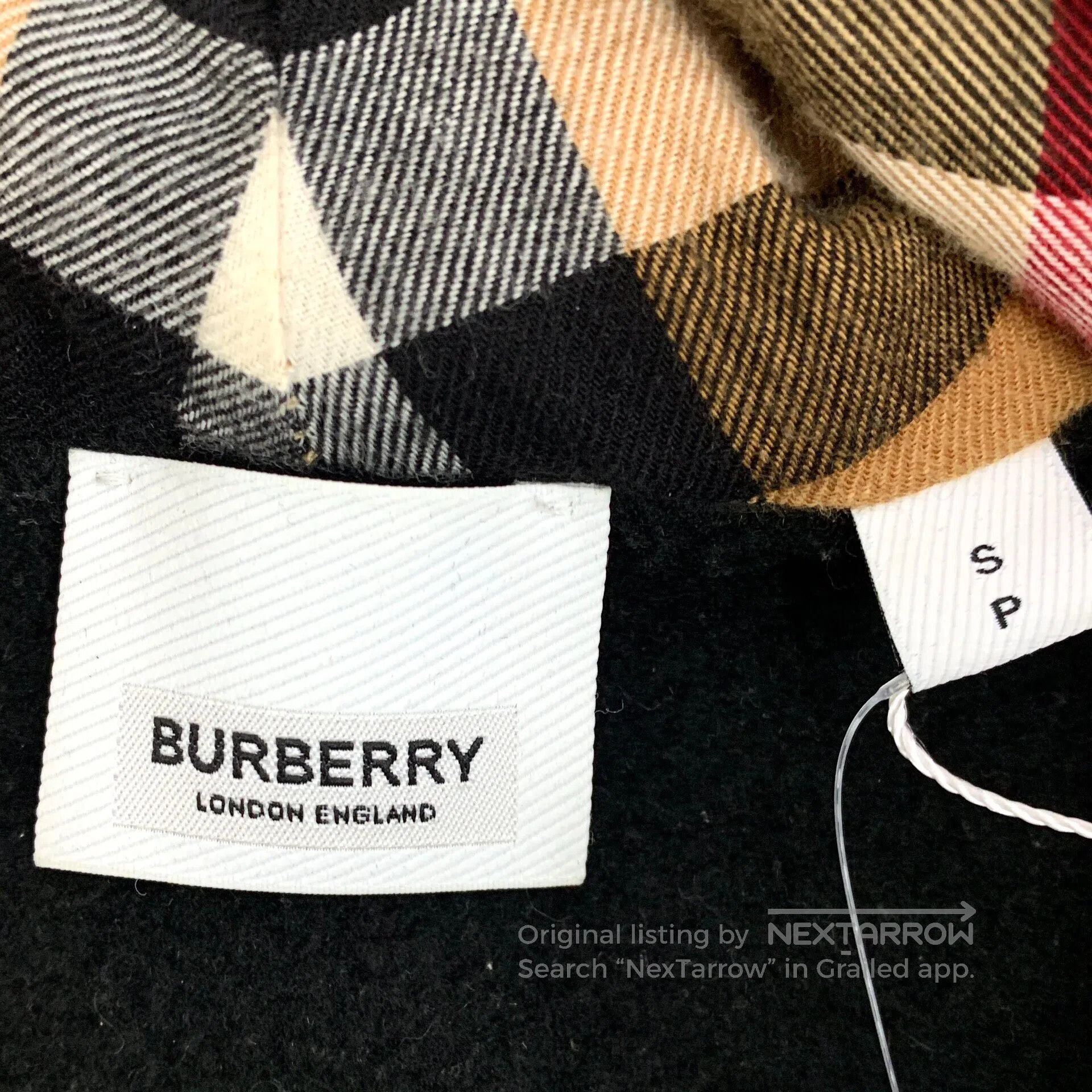 Burberry Burberry Black Logo Embroidered Cotton Hooded Drawstring L Size US S / EU 44-46 / 1 - 5 Thumbnail