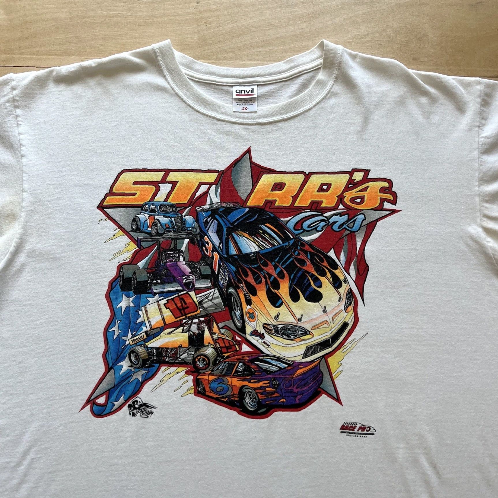 Vintage Vintage Hot Rod Shirt 2XL White Y2K Cars Drag Racing Flames Streetwear Shirts Mens Size US XXL / EU 58 / 5 - 3 Thumbnail
