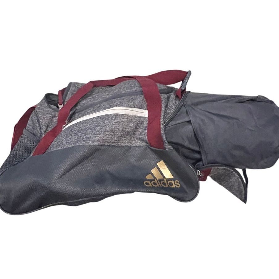 Adidas Adidas Defender Small Gray Black Gym Bag 18"x10"x12" Size ONE SIZE - 1 Thumbnail