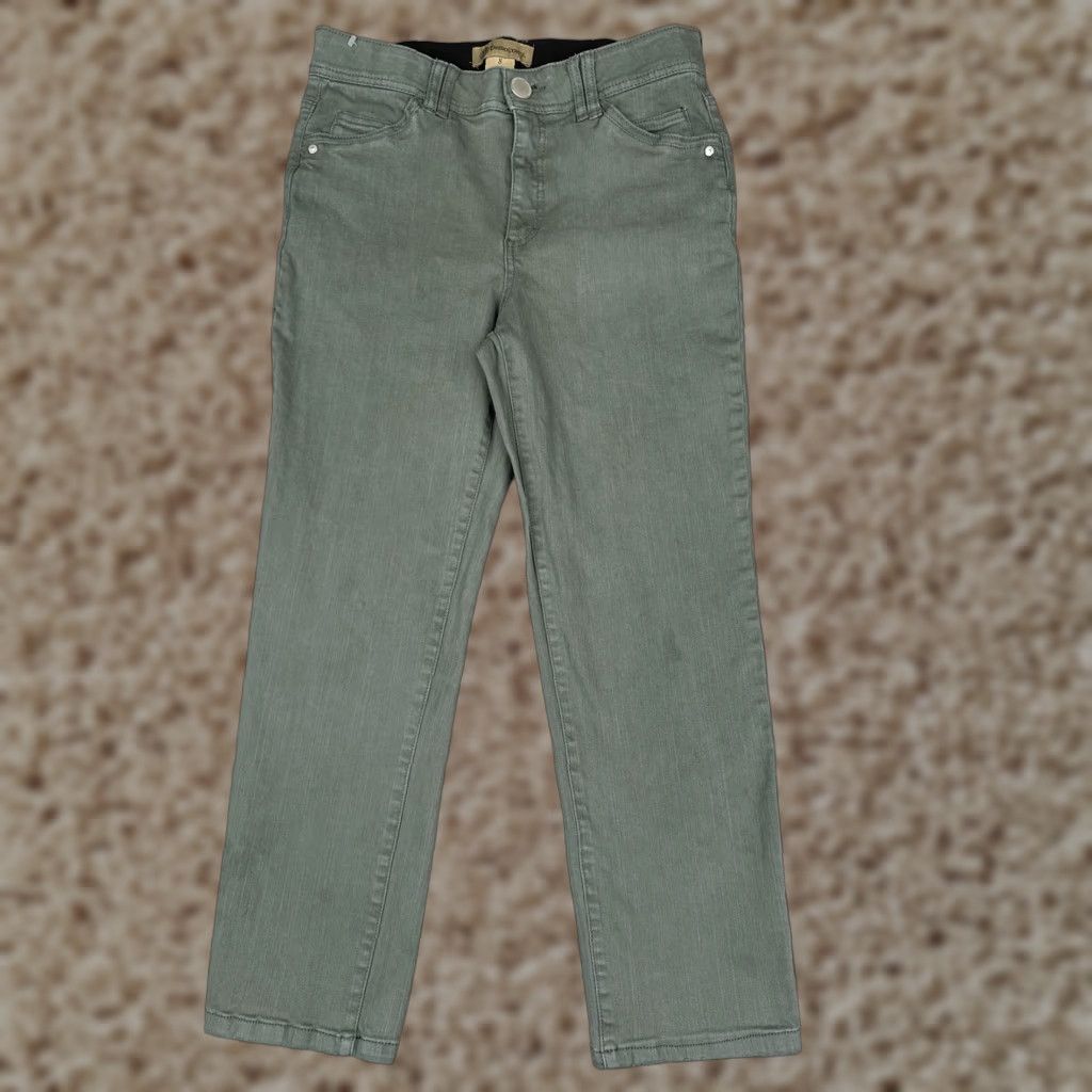 Vintage Democracy Jeans Cropped Womens 8 Green Mid Rise Stretch Denim 29x26 Pants Size 30" / US 8 / IT 44 - 1 Thumbnail