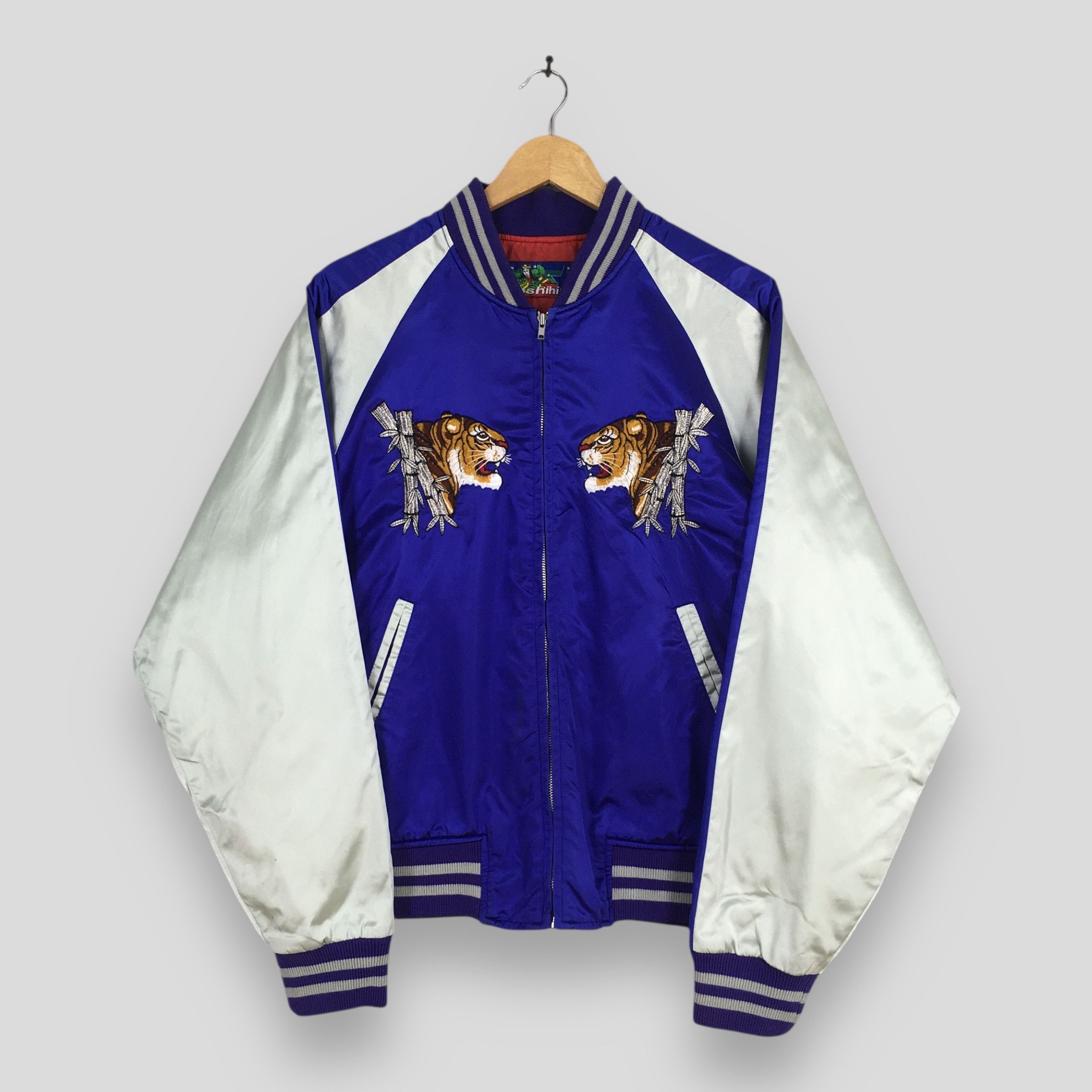 Japanese Brand Vintage 80s Sukajan Tiger Yokosuka Souvenir Tiger Jacket L Size US L / EU 52-54 / 3 - 1 Thumbnail