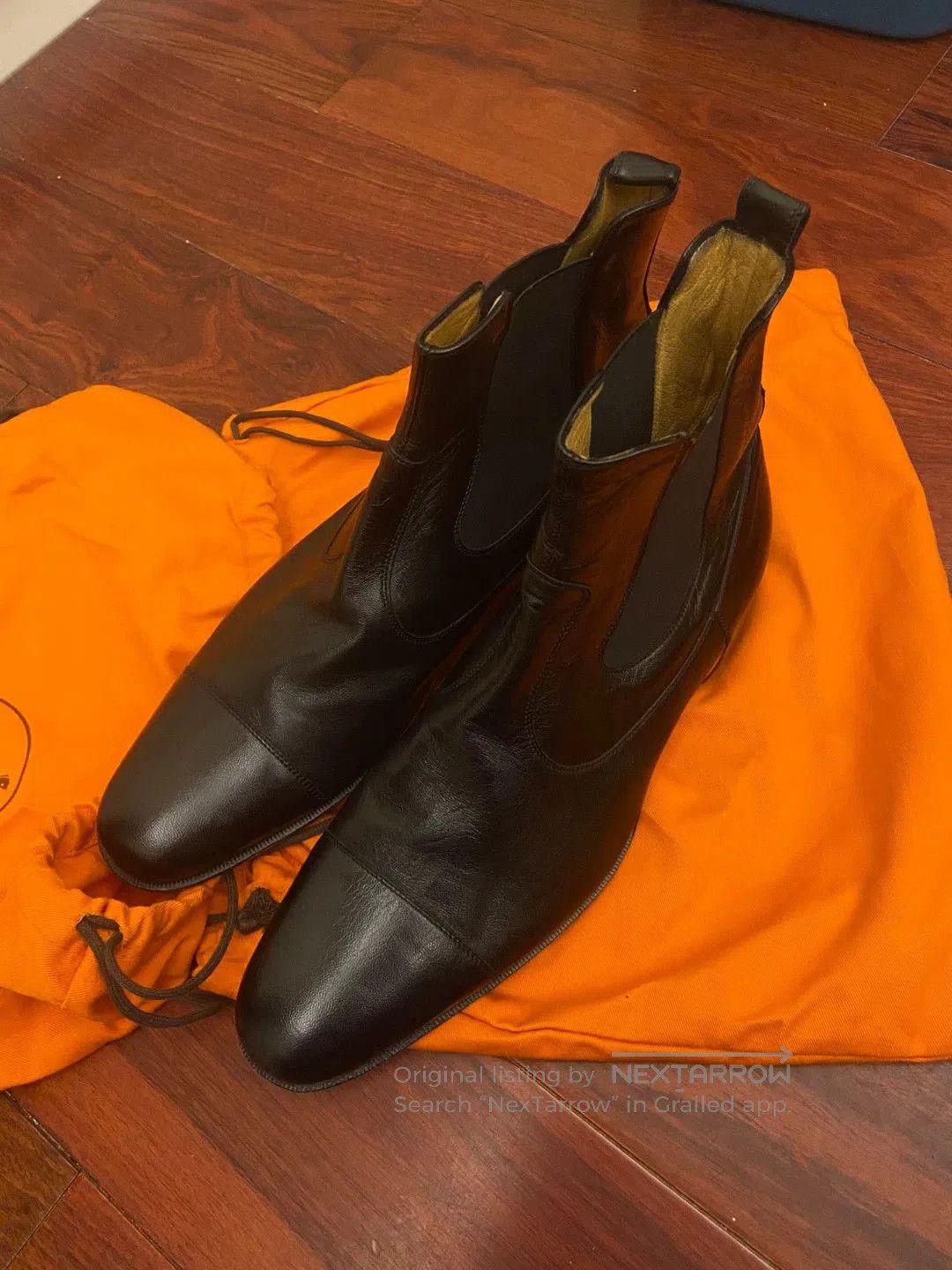 Hermes hermes chelsea leather boots in black. Size US 10.5 / EU 43-44 - 1 Thumbnail