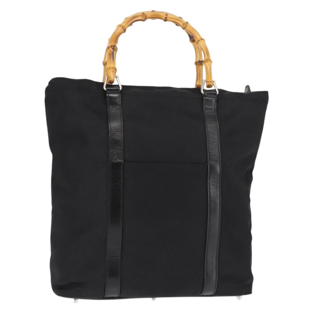 Gucci GUCCI Bamboo Hand Bag Nylon Black Size ONE SIZE - 1 Thumbnail