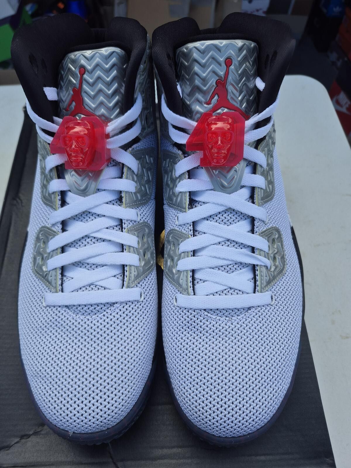 Jordan Air Jordan Spike Forty PE Shoes Men Sz 10.5 White Fire Red Black Sneakers FIRST LOOK: “Fresh Prince” Air Jordan 5 Fire Red Sample  main image 4
